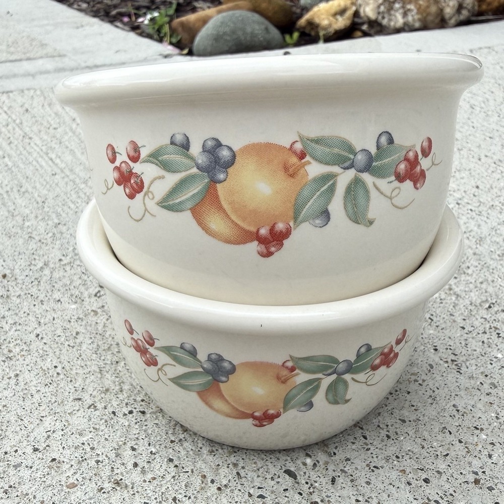 Corelle Coordinates Chutney Fruit Berry Stoneware Bowls Set 2 7 oz Vintage Y2K